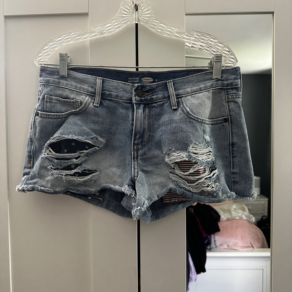 Distressed Denim Shorts